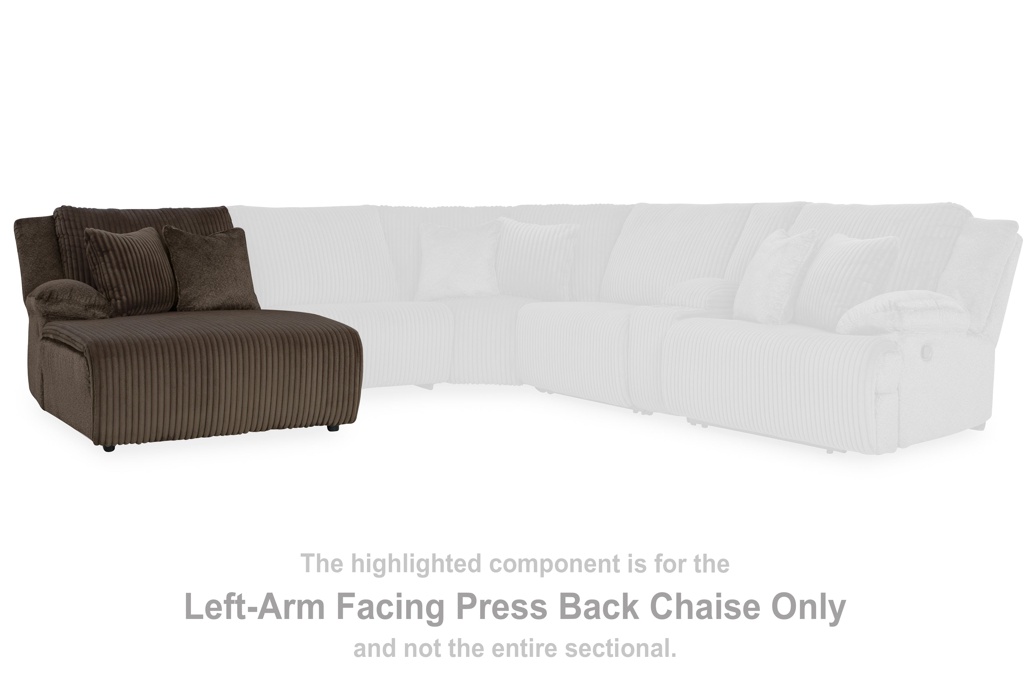 Top Tier Chocolate Left-Arm Facing Press Back Chaise - 9270505