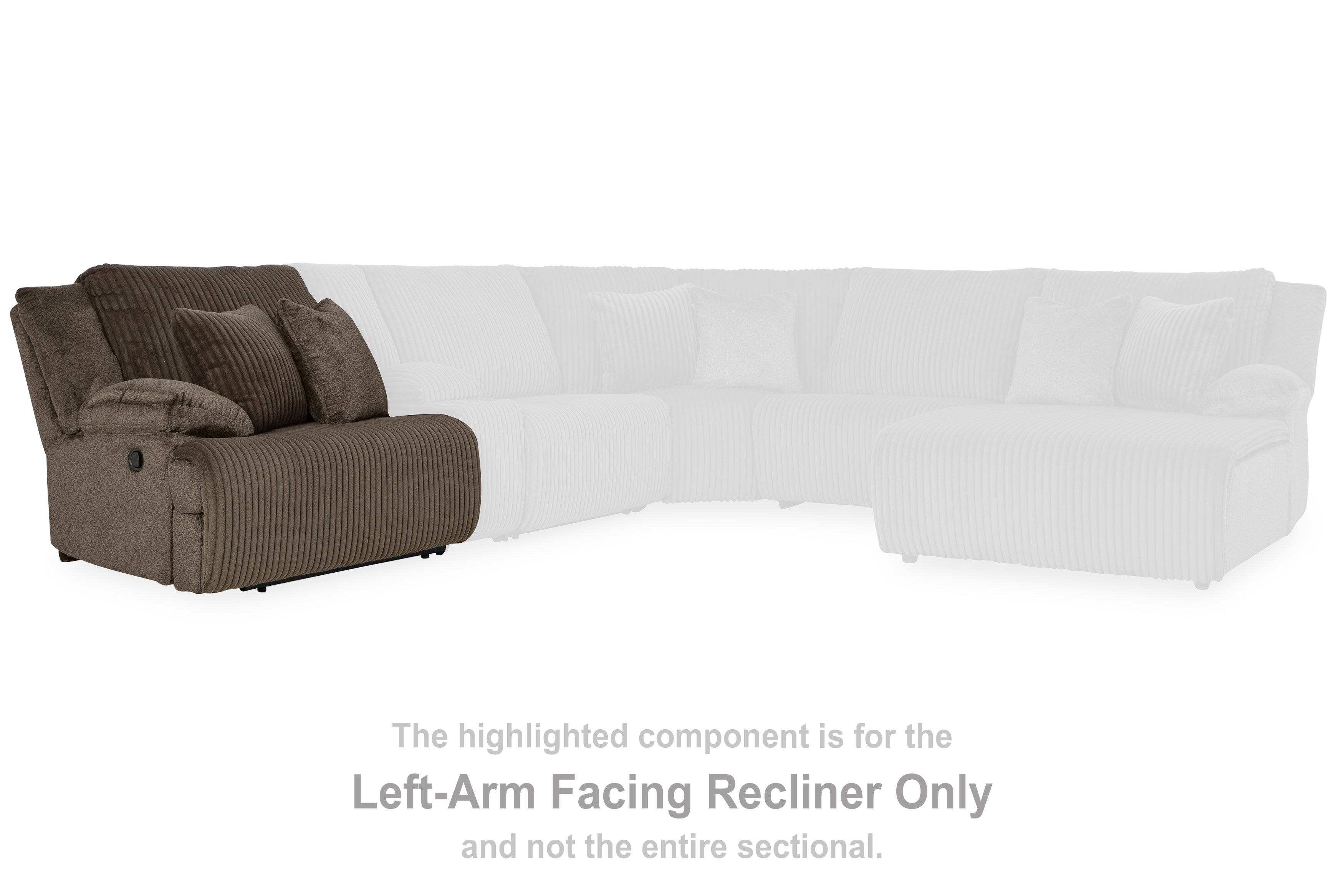 Top Tier Chocolate Left-Arm Facing Recliner - 9270540