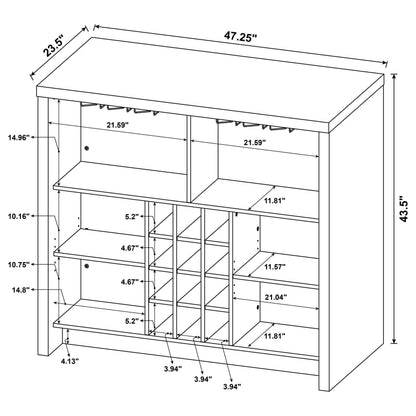 Topanga Engineered Wood Freestanding Home Bar Cabinet Black - 182784