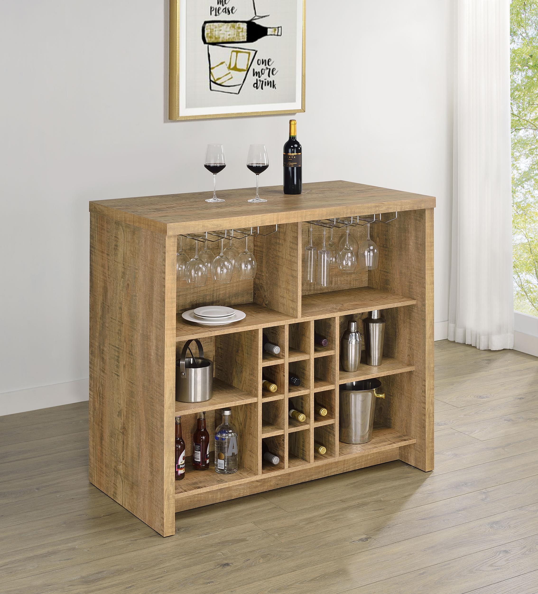 Topanga Engineered Wood Freestanding Home Bar Cabinet Mango - 182785