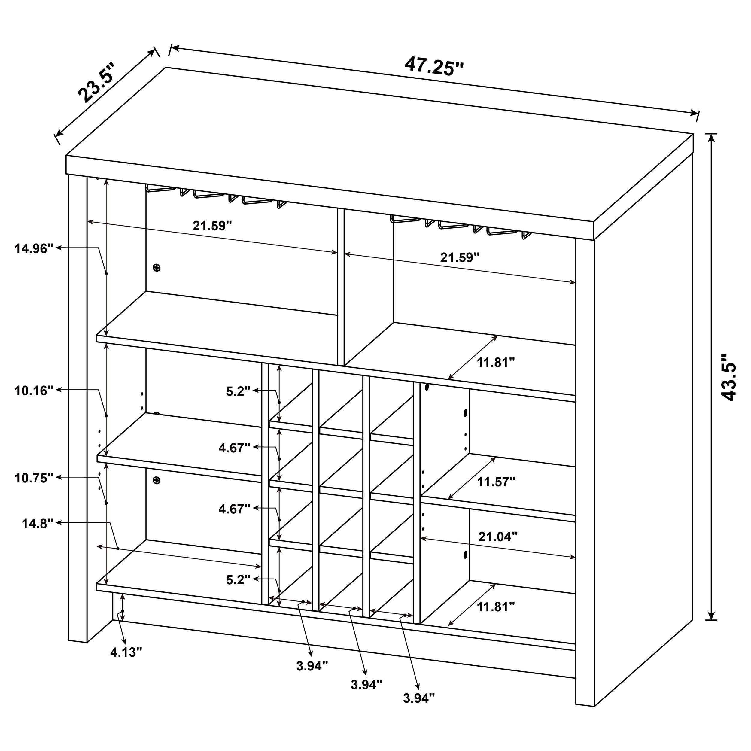 Topanga Engineered Wood Freestanding Home Bar Cabinet Mango - 182785