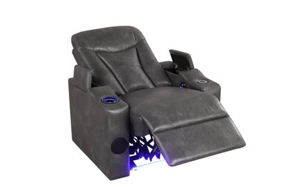TOPGUN2 Dark Gray - Power Recliner (Bluetooth Speaker + Led Light) - TOPGUN2 DARK GRAY