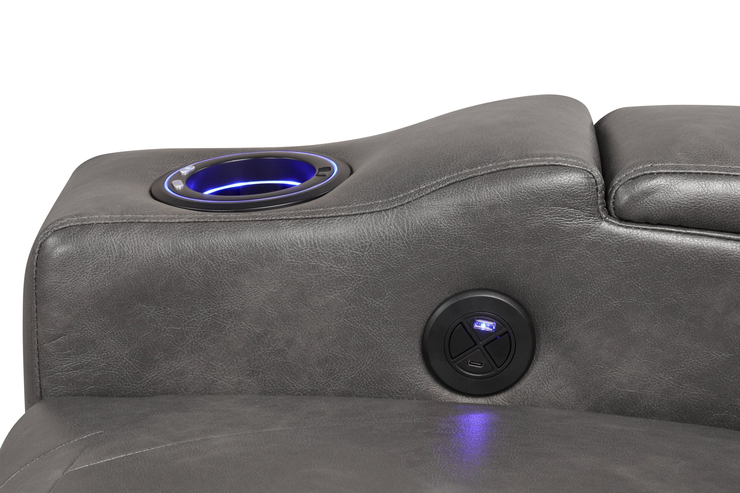 TOPGUN2 Dark Gray - Power Recliner (Bluetooth Speaker + Led Light) - TOPGUN2 DARK GRAY