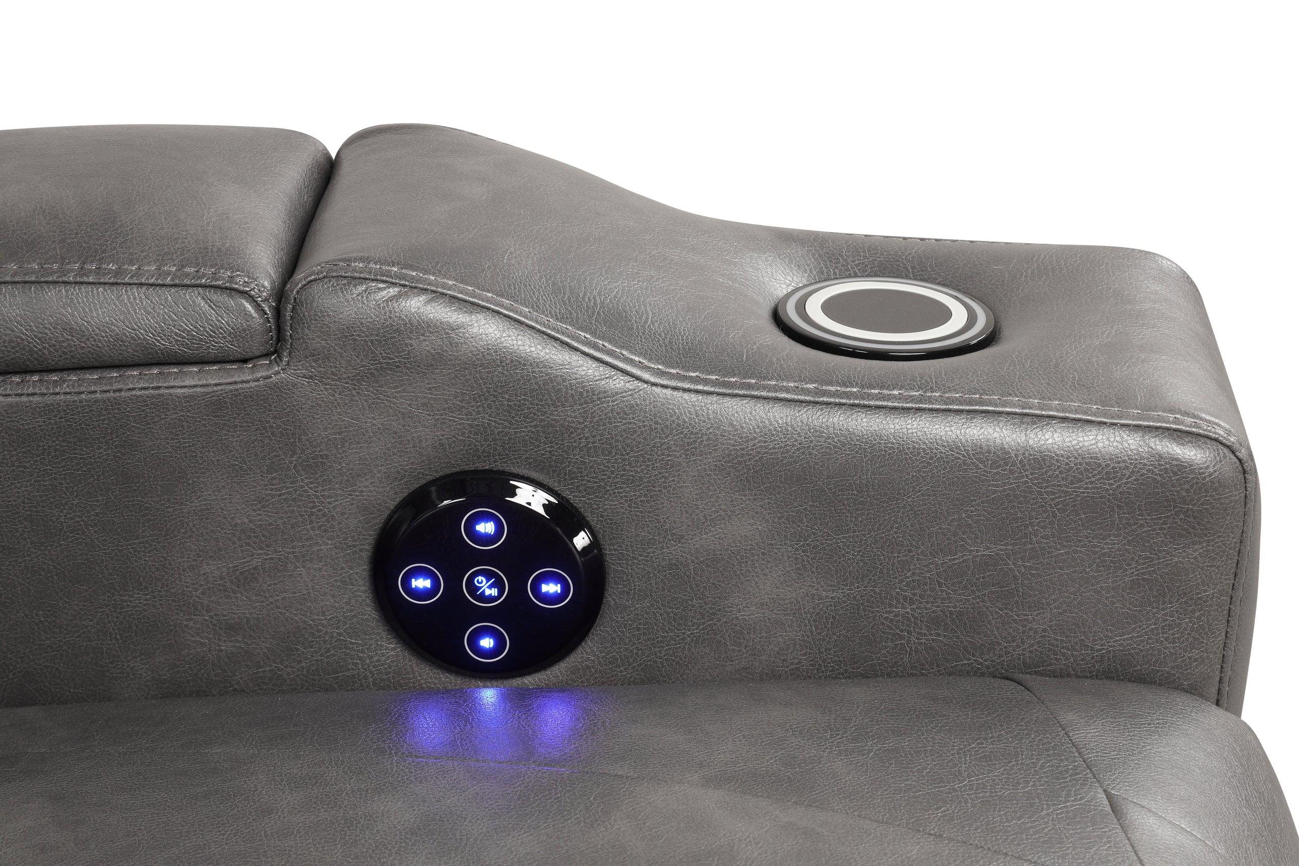 TOPGUN2 Dark Gray - Power Recliner (Bluetooth Speaker + Led Light) - TOPGUN2 DARK GRAY
