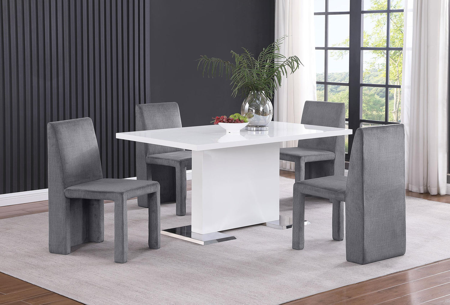 Tordera Velvet Upholstered Side Chair Grey (Set of 2) - 108512