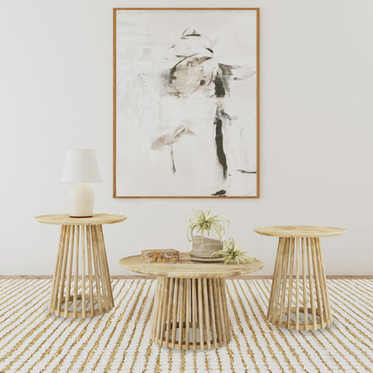 Touhy 3-piece Round Coffee and End Table Set Natural Mango - 710608-S3
