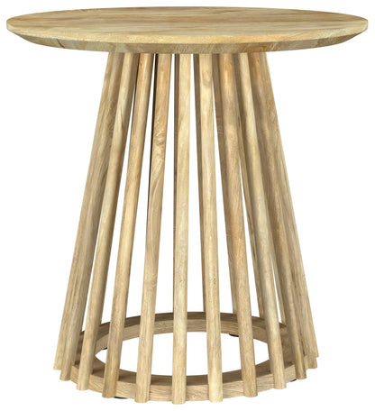 Touhy Round Solid Wood End Side Table Natural Mango - 710607