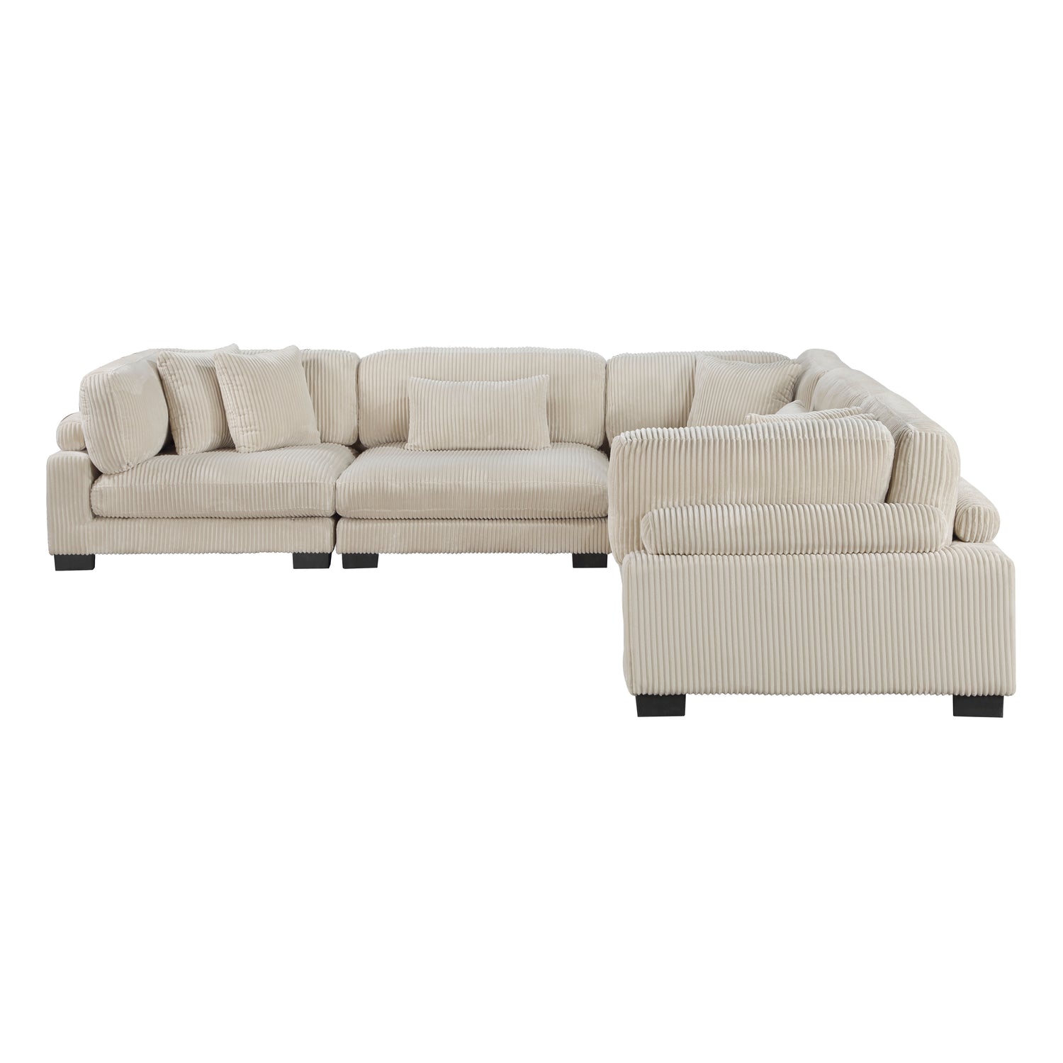 Traverse Beige Corduroy 5-Piece Modular Sectional with Corner Seats - 8555BE*2AC3CR