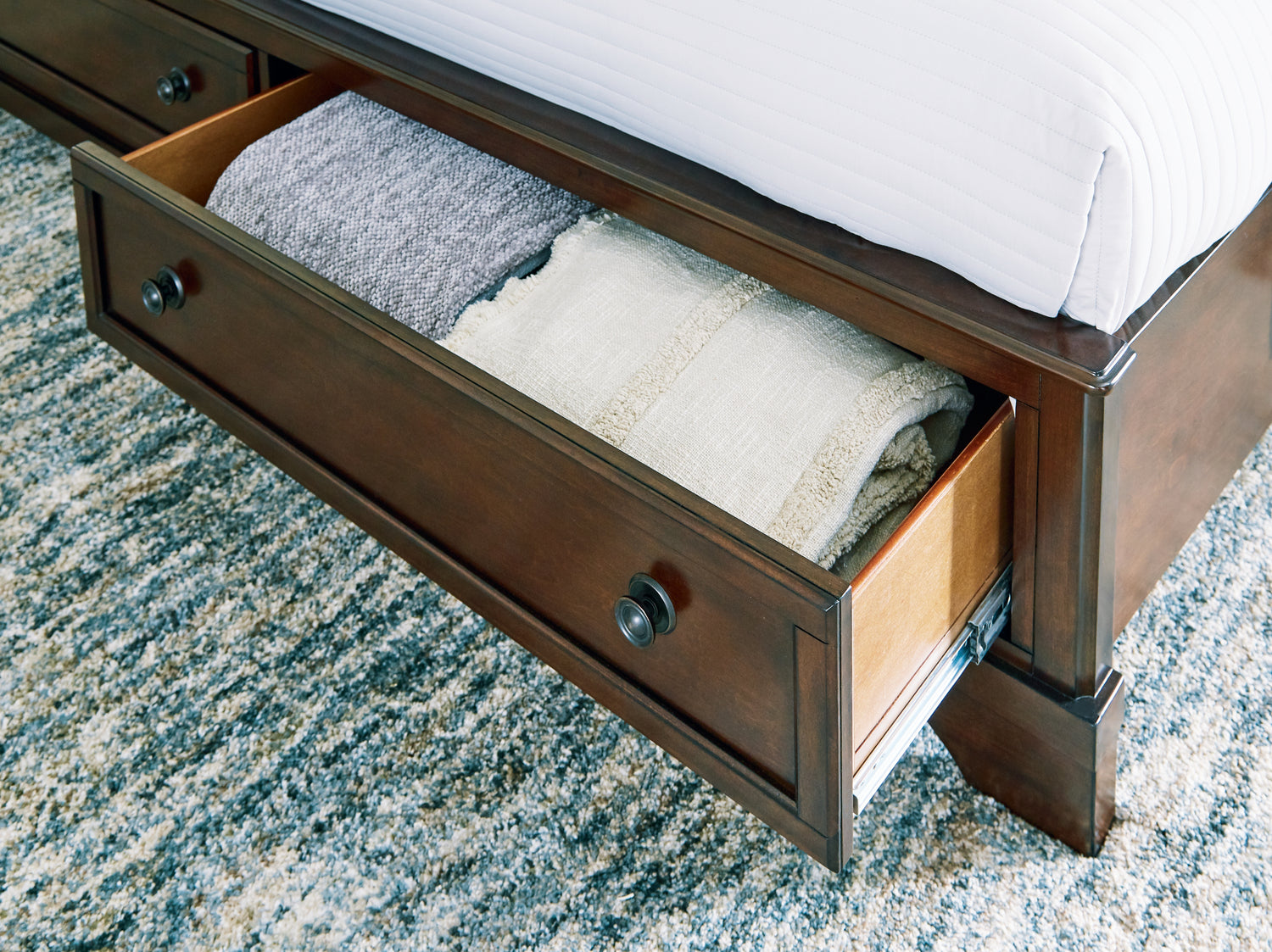 Trellington Brown King Sleigh Storage Bed - B716B2