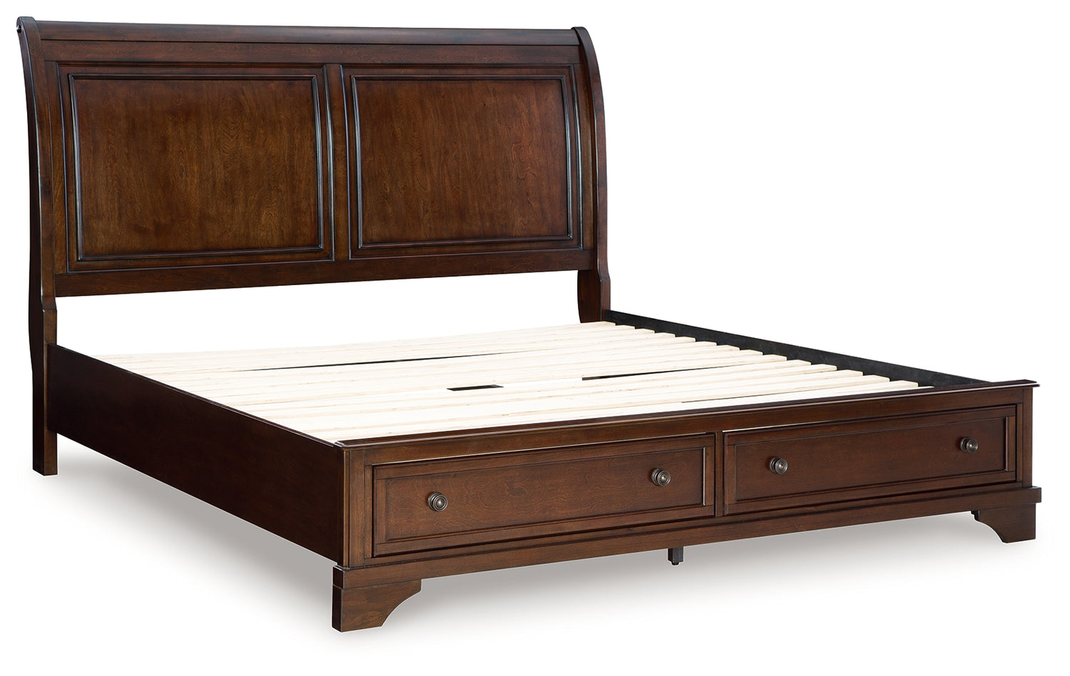 Trellington Brown Queen Sleigh Storage Bed - B716B1