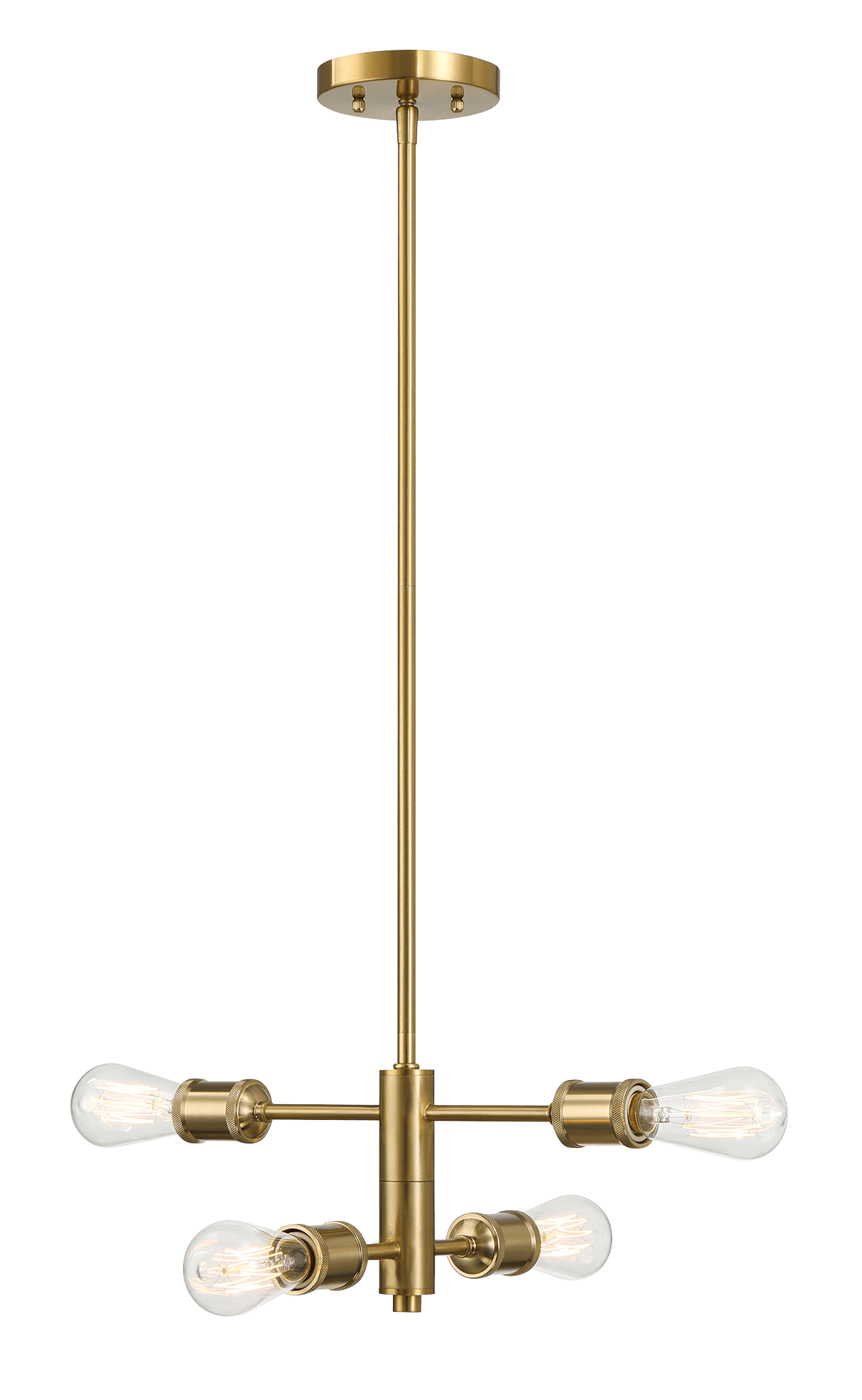 Trellis Four Lights Modern Gold Chandelier Vintage Pendant Fixture for Living Room Dining Kitchen 15"W × 6.75"H - PNL03901501