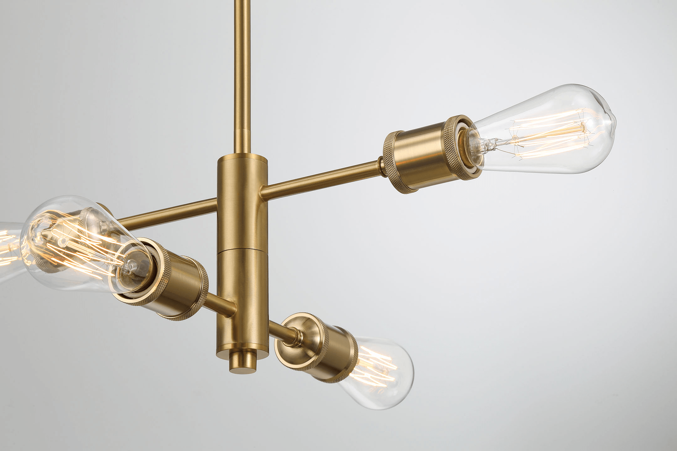 Trellis Four Lights Modern Gold Chandelier Vintage Pendant Fixture for Living Room Dining Kitchen 15"W × 6.75"H - PNL03901501