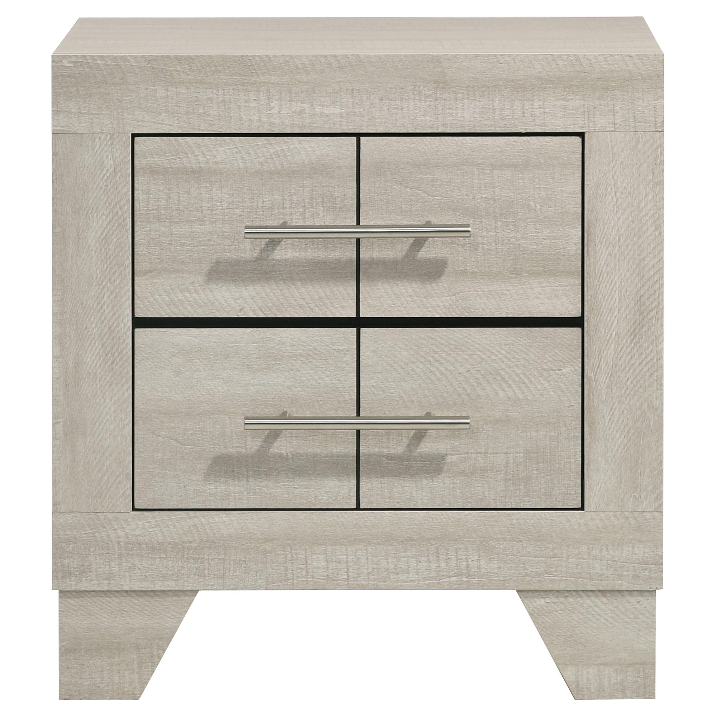 Trenton 2-drawer Nightstand Bedside Table Rustic Cream - 225062