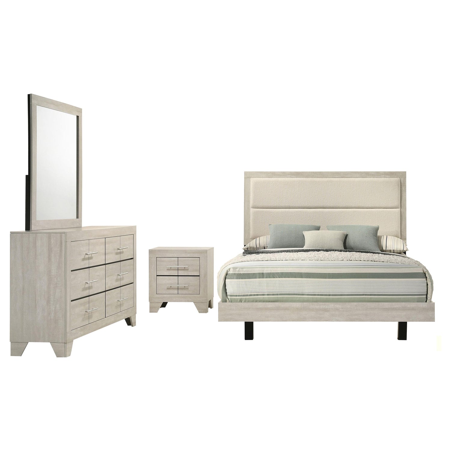 Trenton 4-piece Eastern King Bedroom Set Rustic Cream - 225061KE-S4