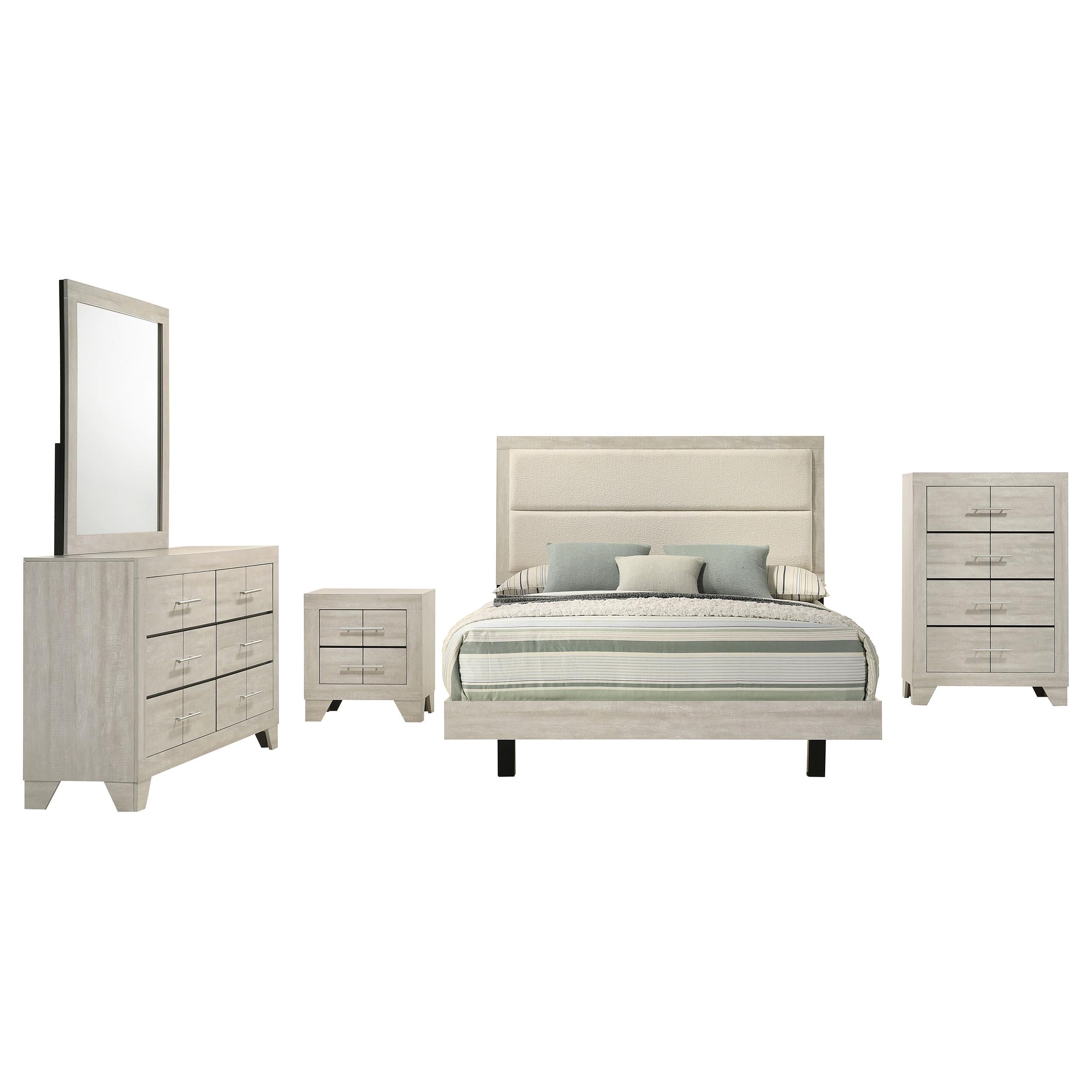 Trenton 5-piece Eastern King Bedroom Set Rustic Cream - 225061KE-S5