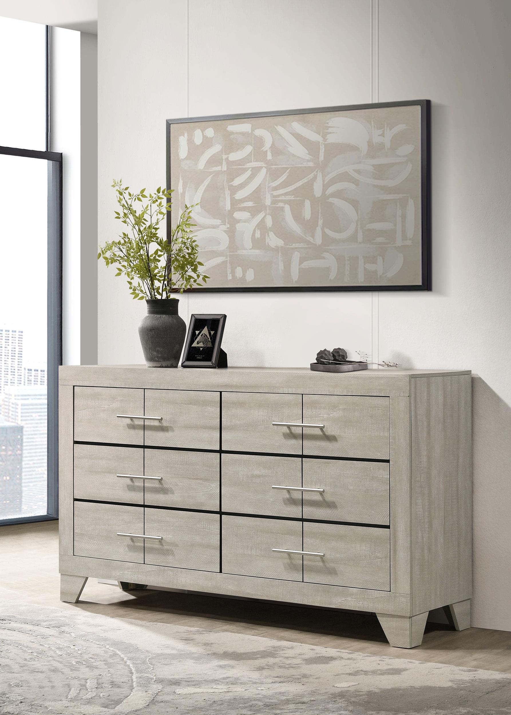 Trenton 6-drawer Bedroom Dresser Rustic Cream - 225063