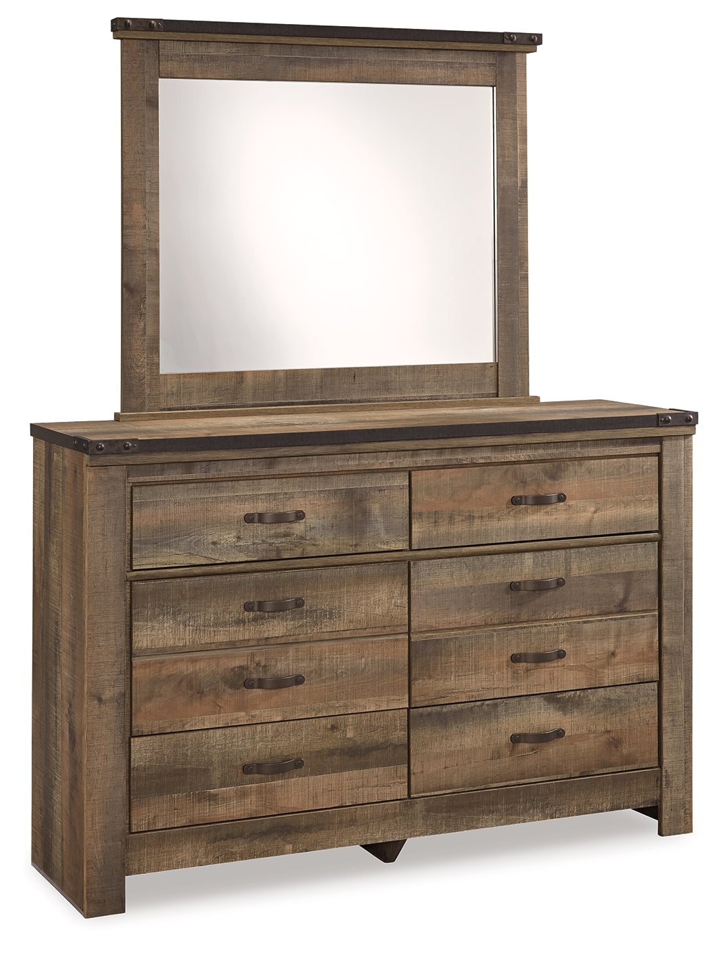 Trinell Brown Full Panel Bed, Dresser, Mirror and Nightstand - B446B78