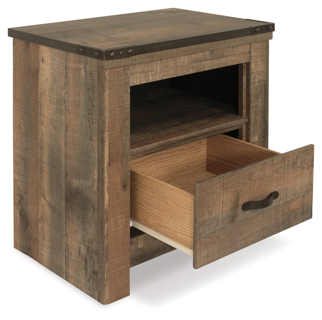 Trinell Brown Queen Poster Bed, Dresser, Mirror and Nightstand - B446B76