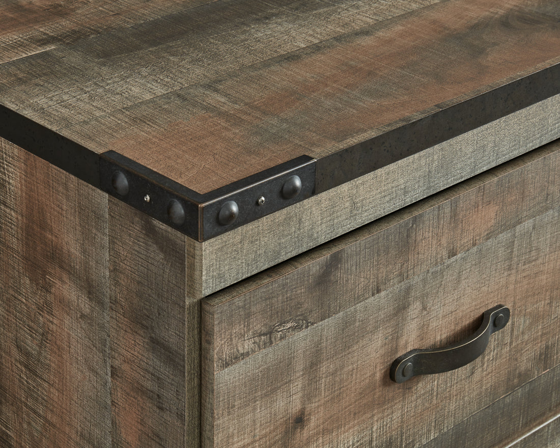 Trinell Brown TV Stand with Electric Fireplace  - EW0446W8