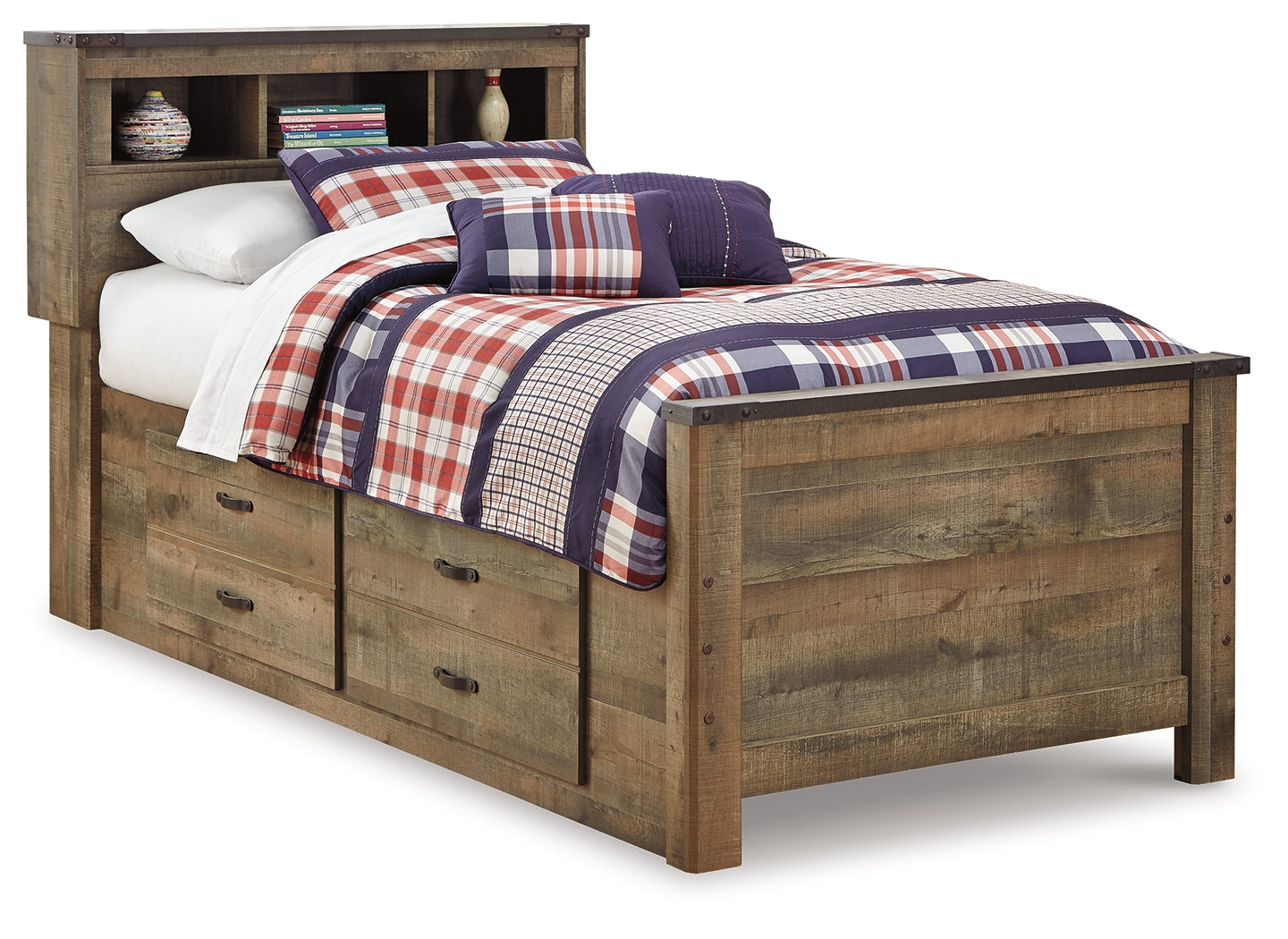 Trinell Brown Twin Storage Bed, Chest and Nightstand - B446B92