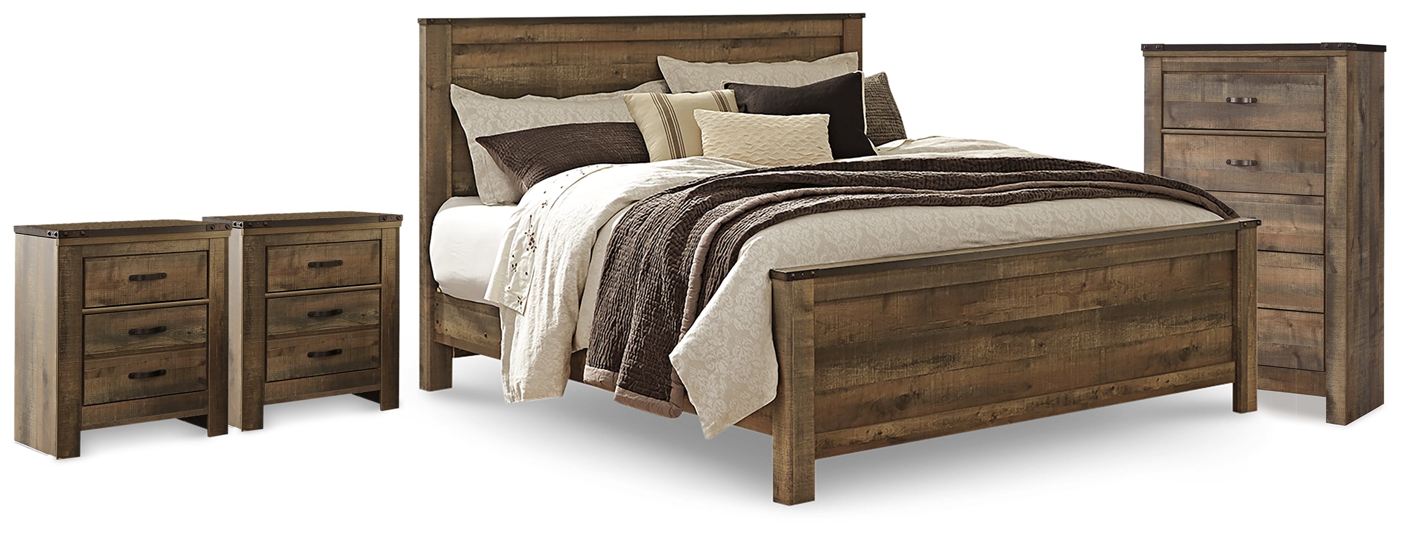 Trinell King Panel Bed, Chest and 2 Nightstands - B446B96