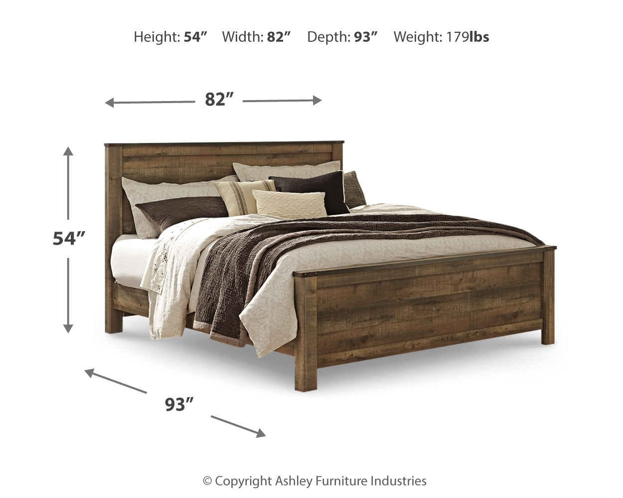 Trinell King Panel Bed. Dresser, Mirror, Chest and 2 Nightstands - B446B97