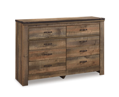 Trinell King Panel Bed with Dresser, Chest and 2 Nightstands in Brown from Ashley - Luna Furniture