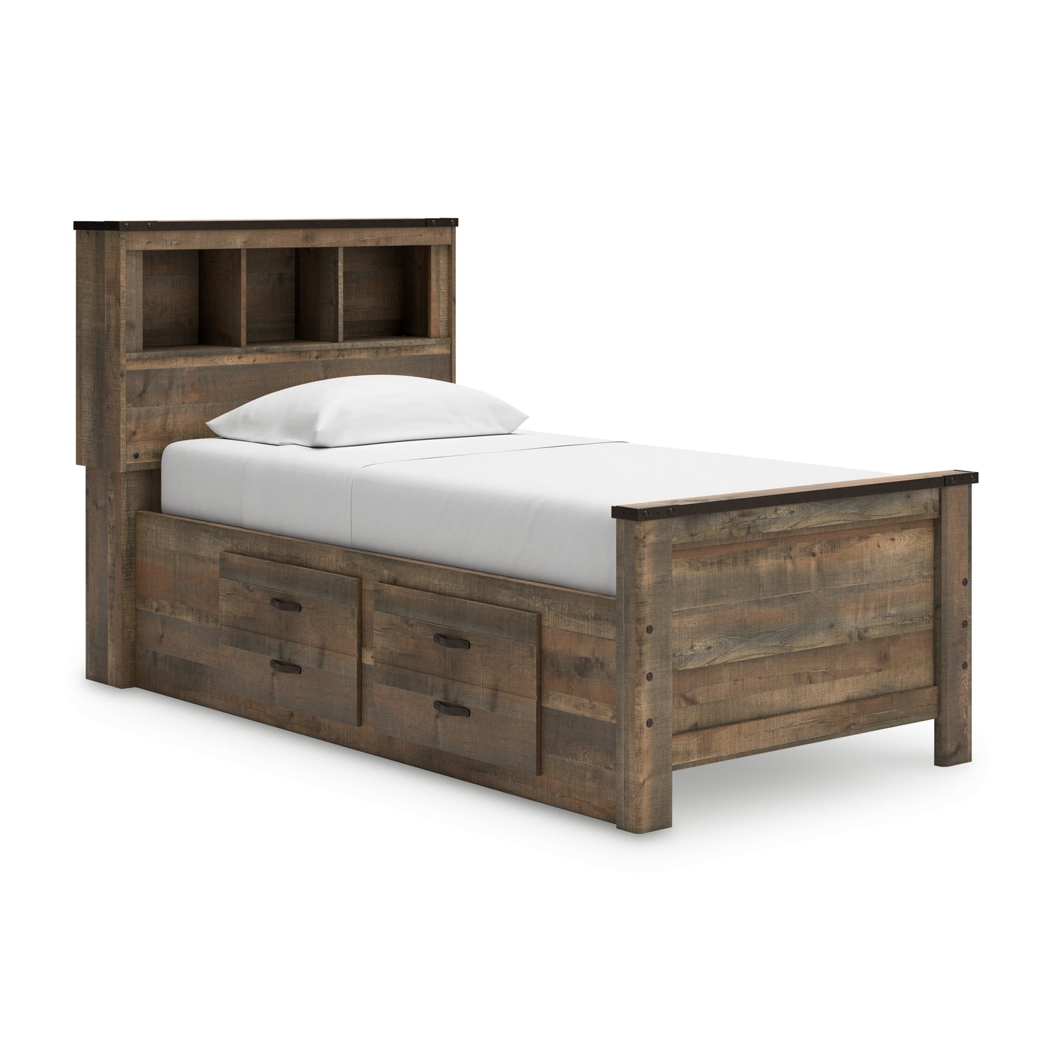 Trinell Twin Bookcase Storage Bed, Dresser and Mirror - B446B86
