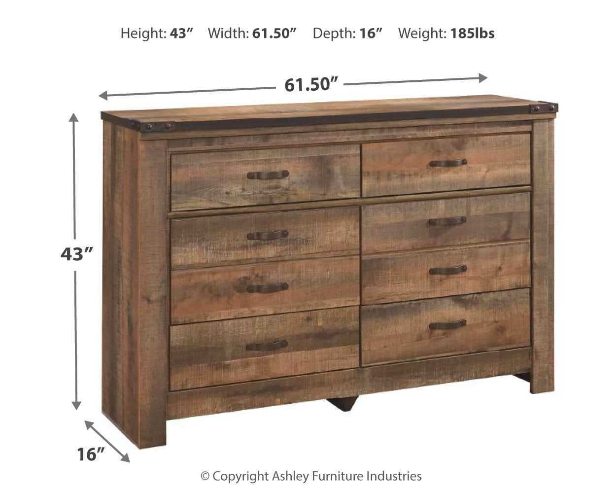 Trinell Twin Bookcase Storage Bed, Dresser and Nightstand - B446B100