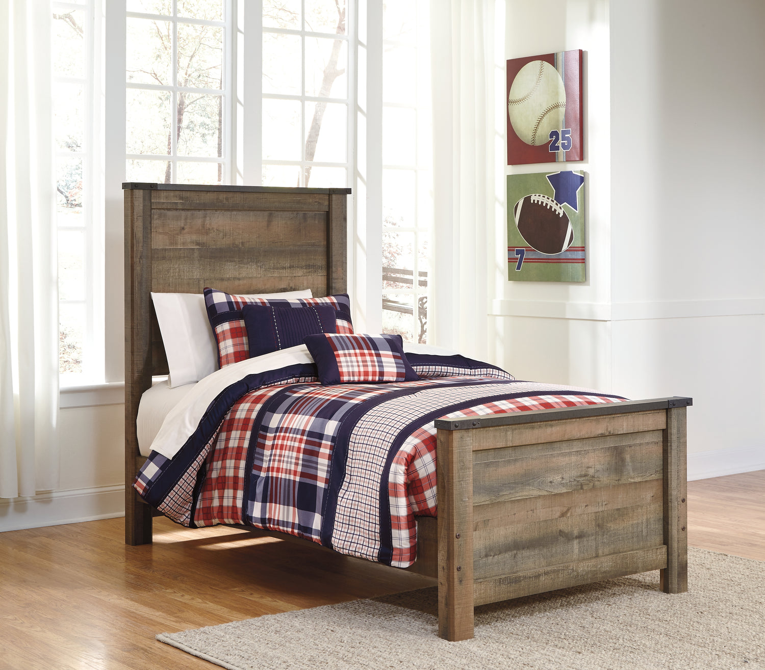 Trinell Twin Panel Bed, Dresser and Mirror - B446B77