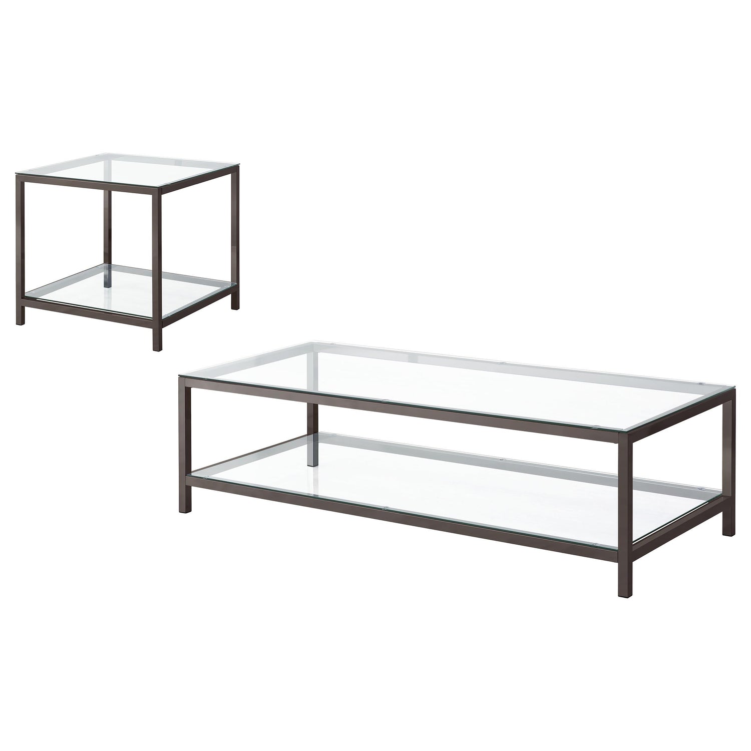 Trini 2-piece Coffee and End Table Set Black Nickel - 720228-S2