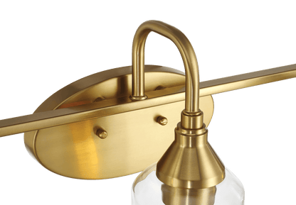 Twilight Three Lights Brushed Gold Contemporary Vanity Light 22"W × 10"H × 7.48"E with Clear Glass - WLL03901201