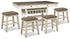 Two-tone Bolanburg Counter Height Dining Table and 4 Barstools - PKG014019