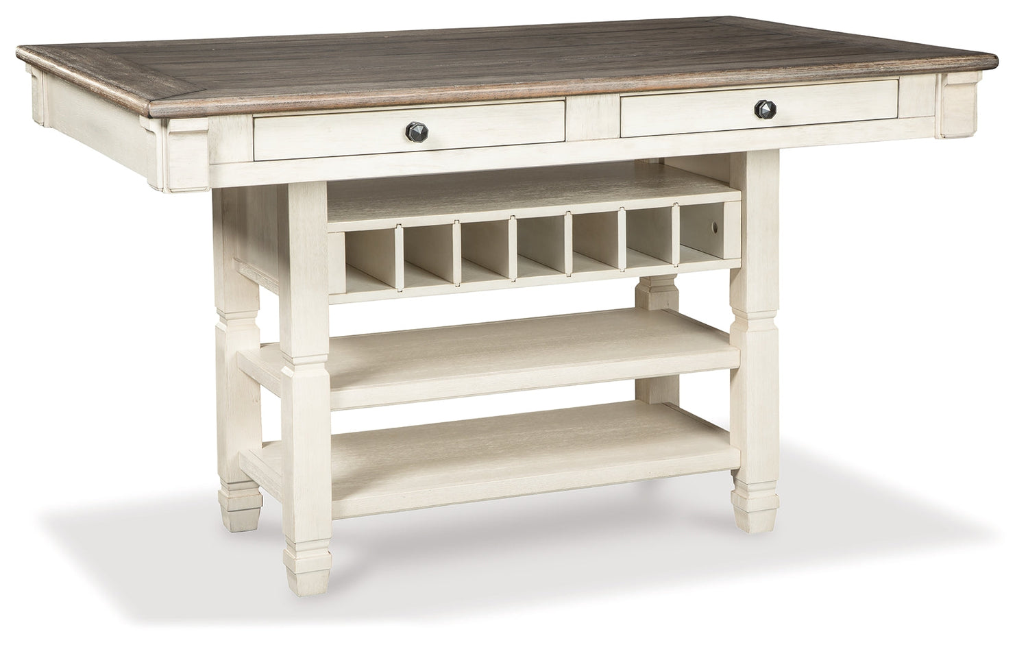 Two-tone Bolanburg Counter Height Dining Table and 4 Barstools - PKG014019