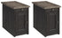 Tyler Creek 2 End Tables in Grayish Brown/Black - PKG008543