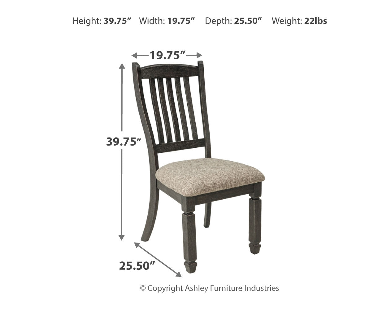 Tyler Creek 2-Piece Dining Room Chair in Black/Grayish Brown - PKG000210