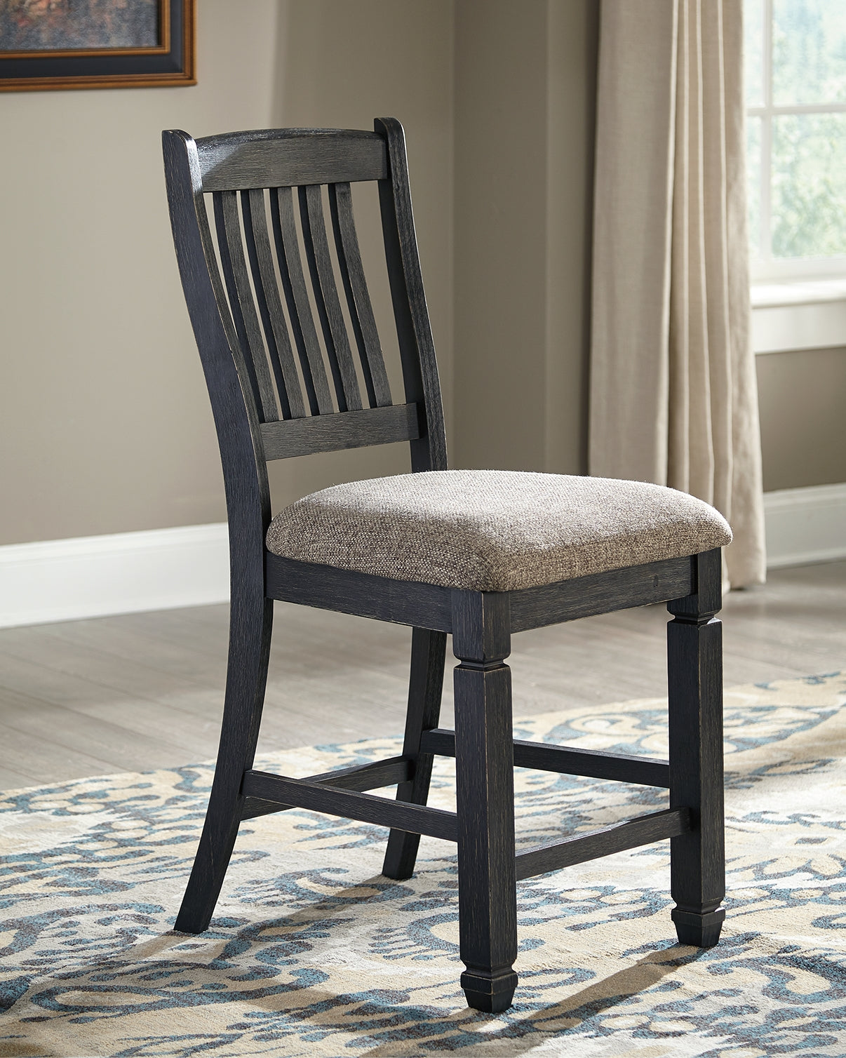 Tyler Creek Black/Gray Counter Height Dining Table and 2 Barstools - D736D14