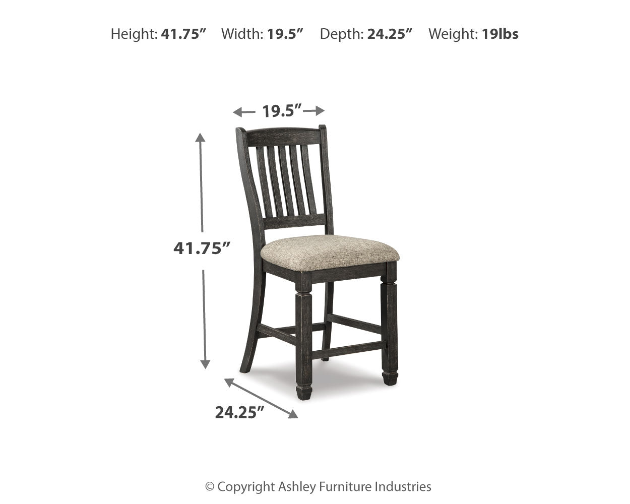 Tyler Creek Black/Gray Counter Height Dining Table and 2 Barstools - D736D14