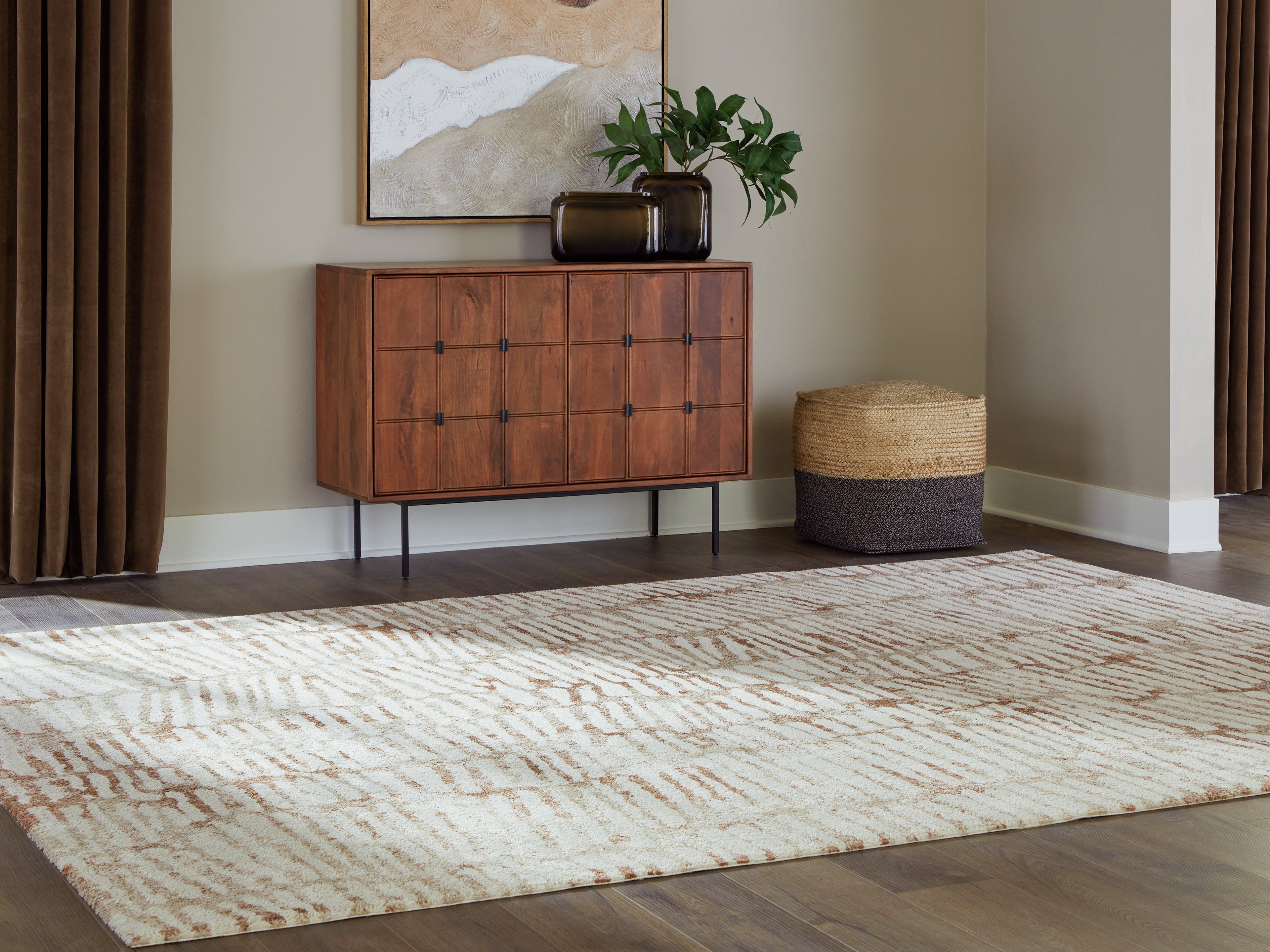 Uduak Cream/Tan/Rust Large Rug - R408111