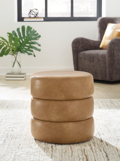 Ummi Caramel Swivel Accent Ottoman - A3000791