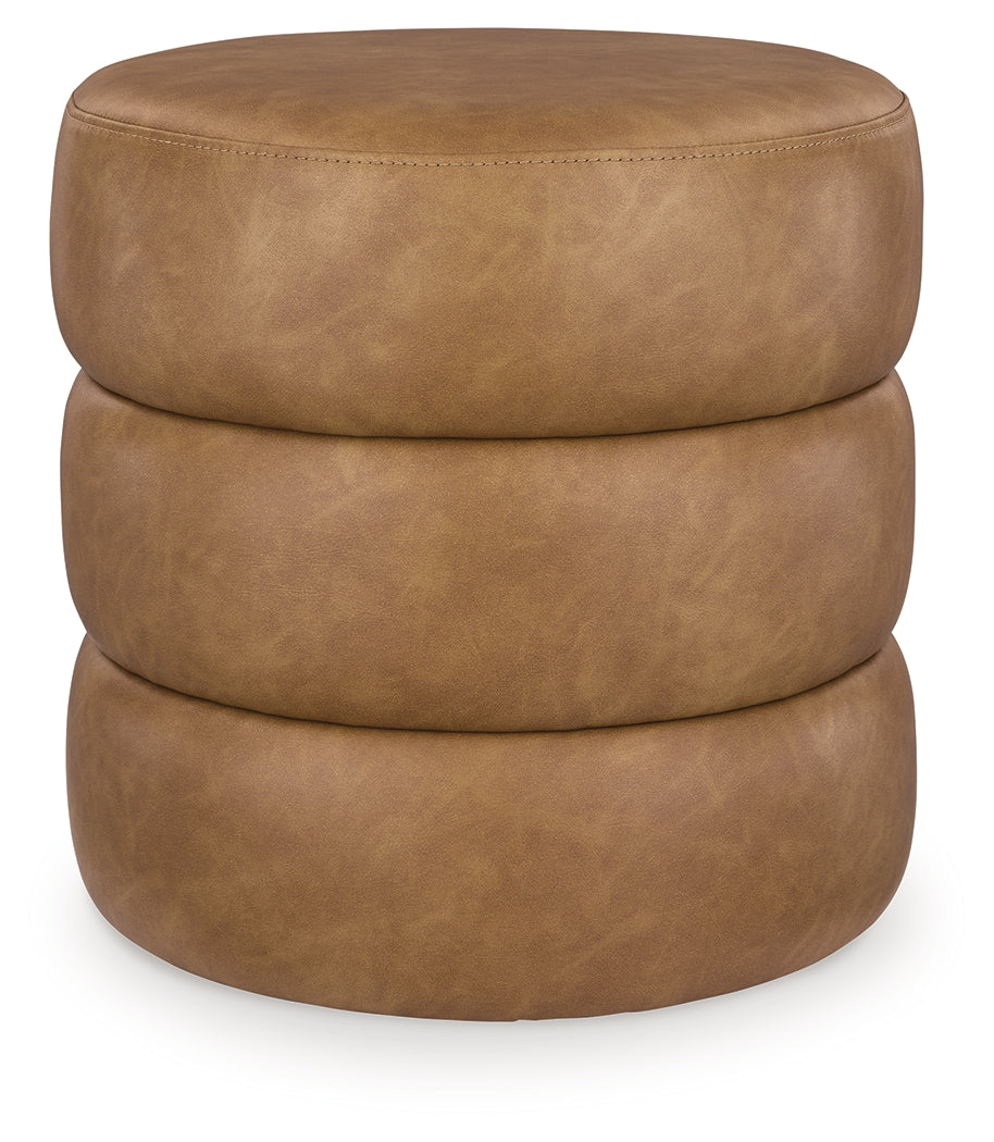 Ummi Caramel Swivel Accent Ottoman - A3000791