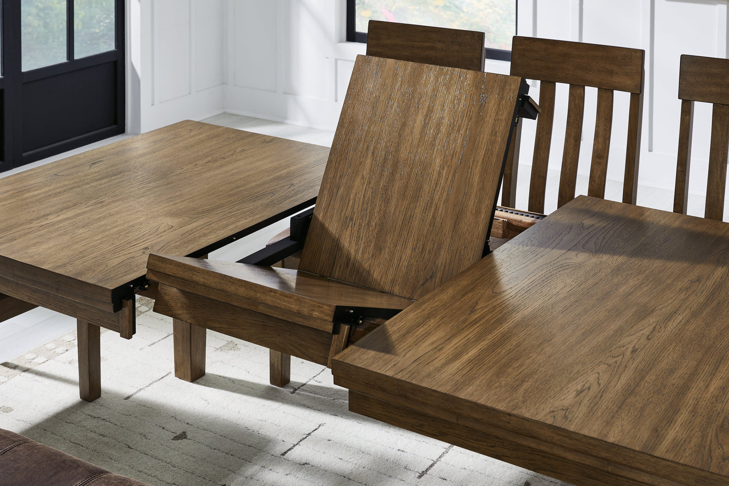 Urbinforte Dining Table and 4 Chairs and Bench in Light Brown from Ashley - Luna Furniture