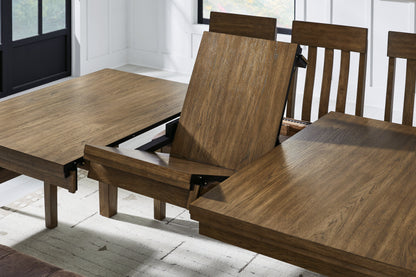Urbinforte Dining Table and 4 Chairs and Bench in Light Brown from Ashley - Luna Furniture