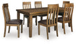 Urbinforte Dining Table and 6 Chairs in Light Brown from Ashley - Luna Furniture