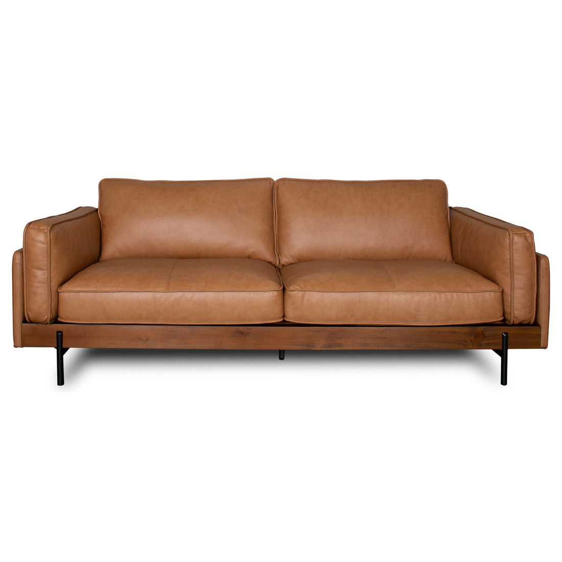 Utica Premium Leather Living Room Sofa with Metal Legs &amp; Sustainable Materials - SOF04407901