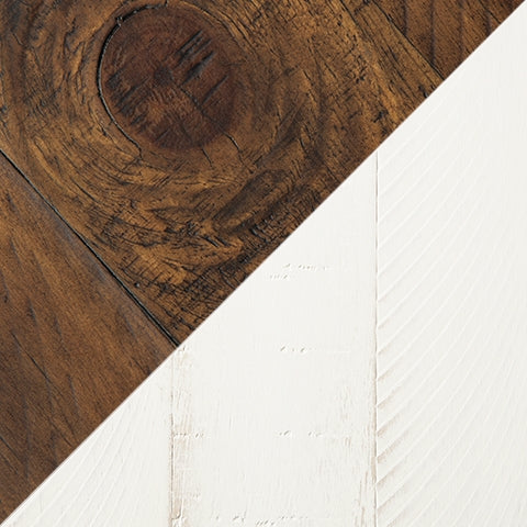 Valebeck Counter Height Dining Table and 4 Barstools in White/Brown from Ashley - Luna Furniture