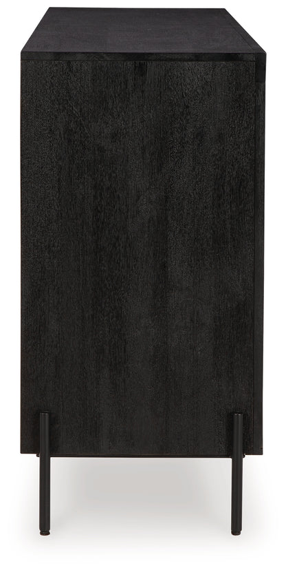 Vallisburg Black/Natural Accent Cabinet - A4000644