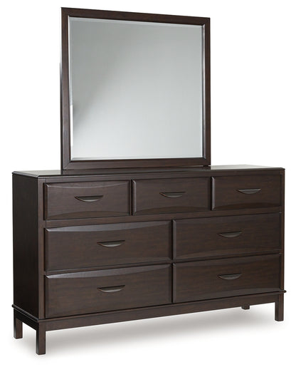 Vanmore Dark Brown Dresser and Mirror - B479B1