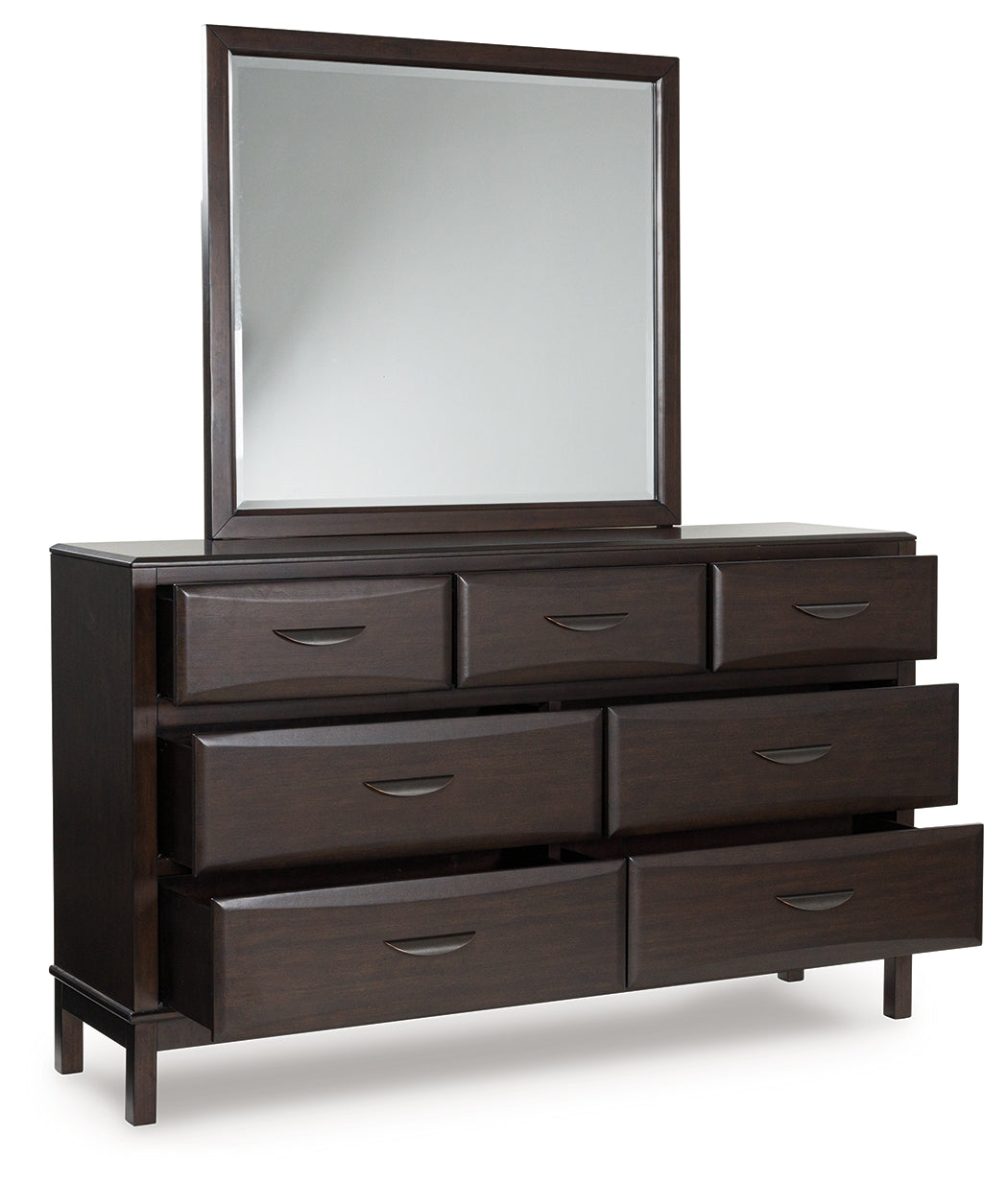 Vanmore Dark Brown Dresser and Mirror - B479B1