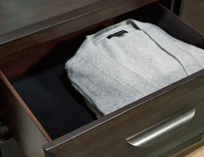 Vanmore Dark Brown Dresser and Mirror - B479B1